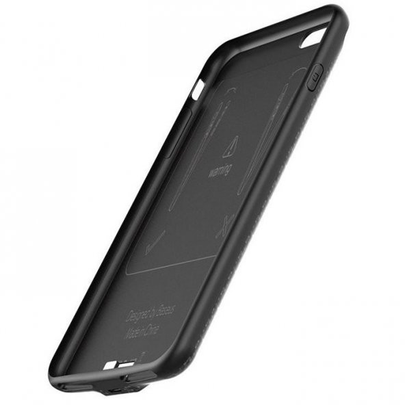 Baseus iPhone 8 Plus Siyah Şarjlı Kılıf Arka Koruyucu Kapak 3650mAh - 2