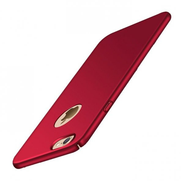 Apple iPhone 8 Süet Yüzeyli Kırmızı İnce Kılıf Arka Koruyucu Kapak
