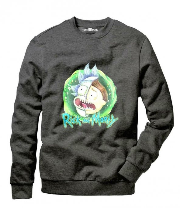 Tshirthane Rick and Morty Sweatshirt Uzunkollu - 2