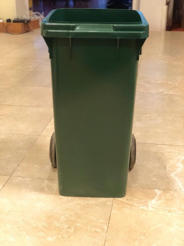 SMBL TEKERLEKLİ 120 LT YEŞİL KAPAKLI ÇÖP KOVASI - 2