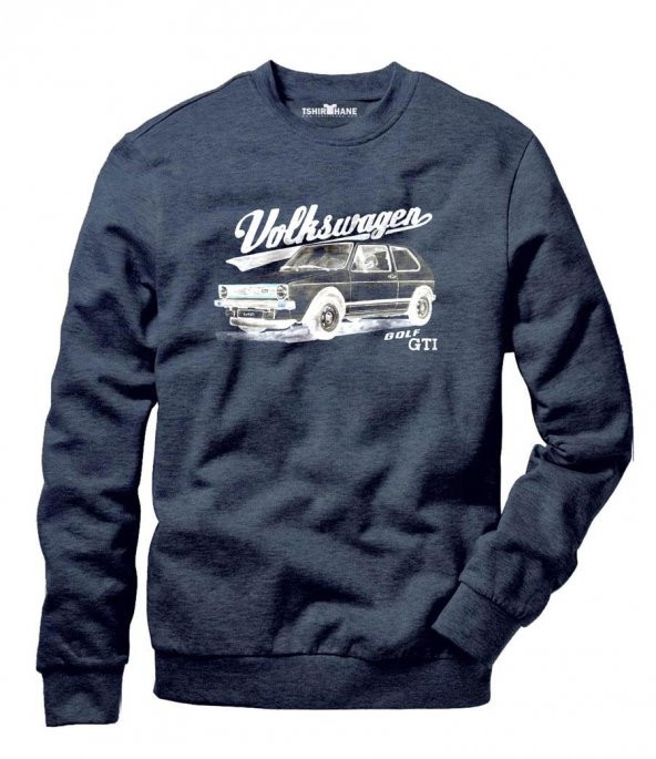 Tshirthane vw volkswagen golf gti Sweatshirt Uzunkollu - 3