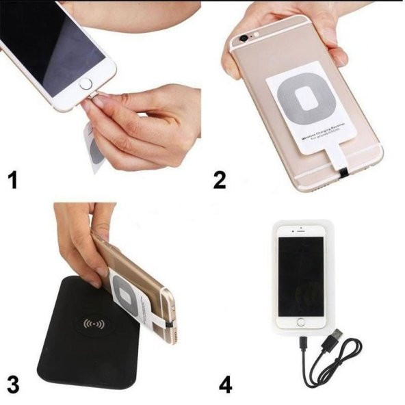 iPhone 5-5S-6-6S-7 Plus Lightning Wireless Kablosuz Şarj Alıcısı - 3