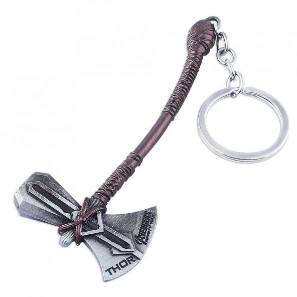 Avengers Infinity War Thor Mjolnir Stormbreaker Balta Anahtarlık - 2