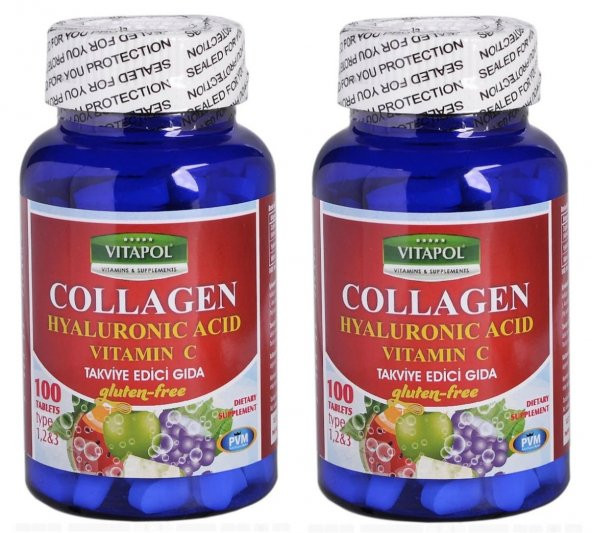 Vitapol Collagen Hyaluronic Acid Vitamin C 100 Tablet 2 kutu