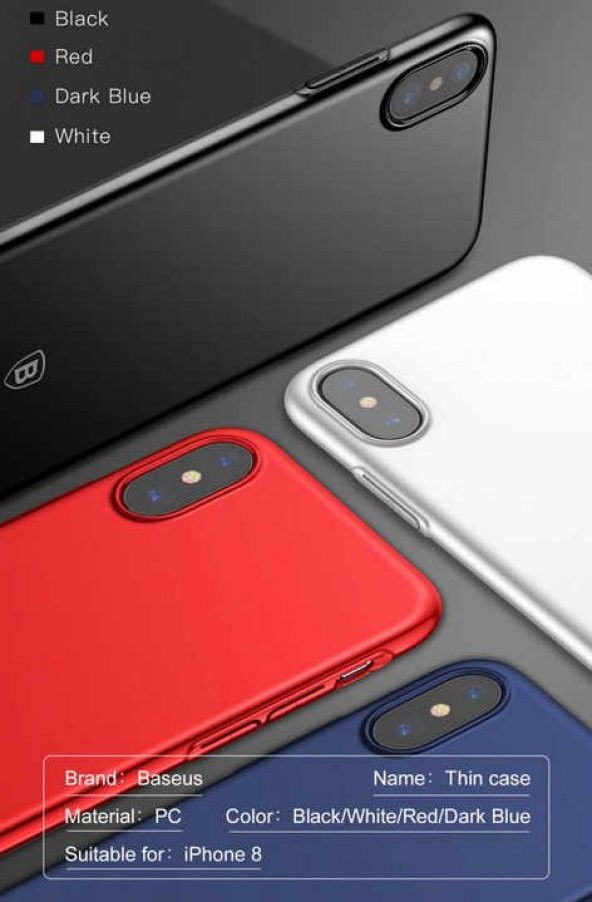 Apple iPhone X Kılıf Baseus Thin Arka Kapak Kılıf - 3