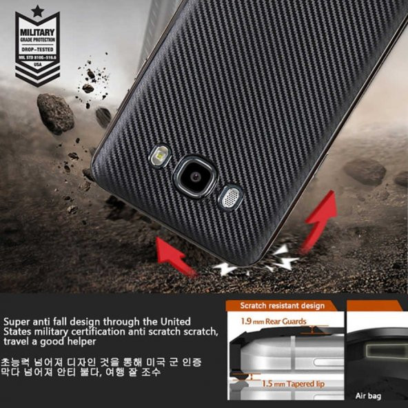 Samsung Galaxy J5 2016 Kılıf Lopard Karbon Silikon Kapak Arka Koruma - 5