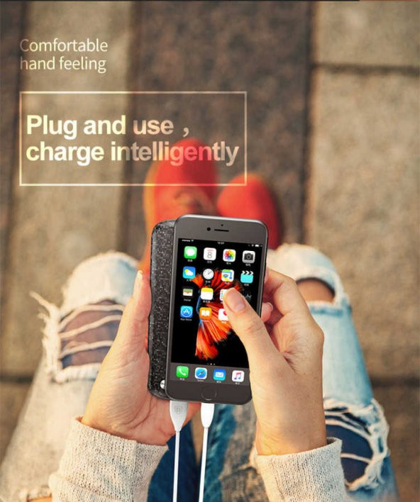 Baseus Plaid Powerbank Taşınabilir Batarya Double input Lightning+Mikro 2.1A 10000 Mah - 2
