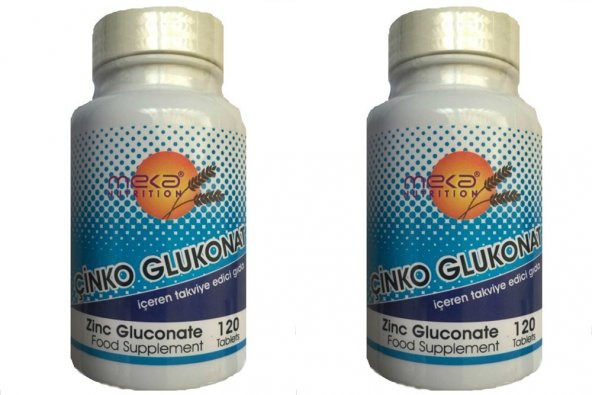 Meka Nutrition Çinko Glukonat 120 Tablet 2 kutu