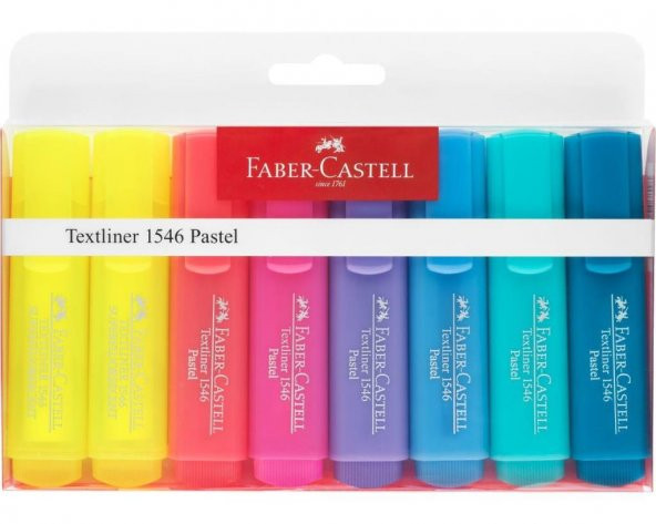 Faber Castell Şeffaf Gövde Fosforlu Kalem 6+2 Renk Pastel Tonlar