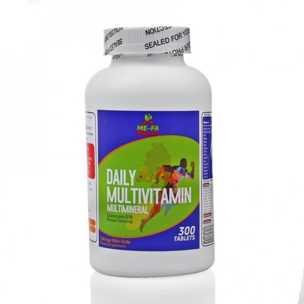 Mefa Natural's Daily Multivitamin Multimineral Coenzyme q10, Kırmızı Kore Ginsengi 300 Tablet