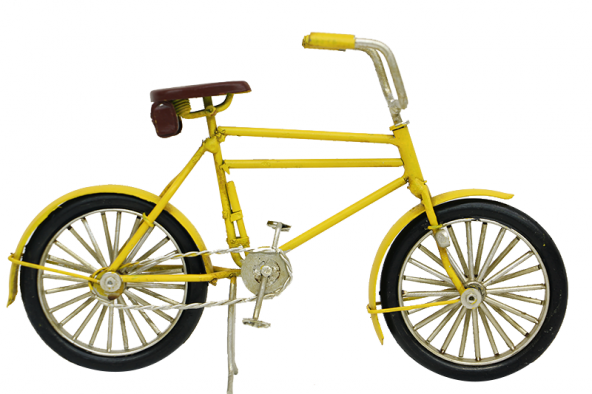 Dekoratif Metal Sarı Bisiklet