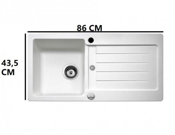 TEKA KEA 45BTG TE GRANİT EVYE BEYAZ RENK 86X43,5 KUMANDALI SİFON - 2