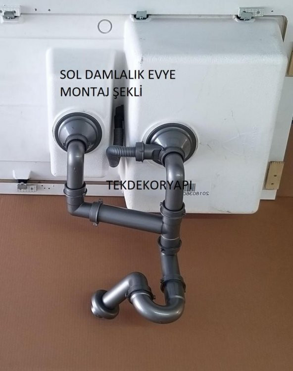 TEKDEKOR GRANİT EVYE SİFONU TAKIMI 1,5GÖZ TEKA FRANKE BLONCO DOMİNOX  SİFONU