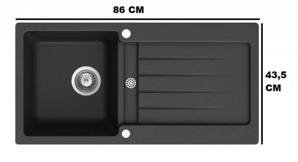 TEKA KEA 45BTG TE GRANİT EVYE SİYAH RENK 86X43,5 KUMANDALI SİFON - 2