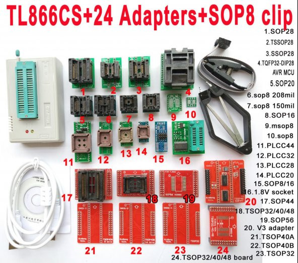 TL866 Plus Üniversal USB Programlayıcı Set, Xgecu Minipro Set - 1