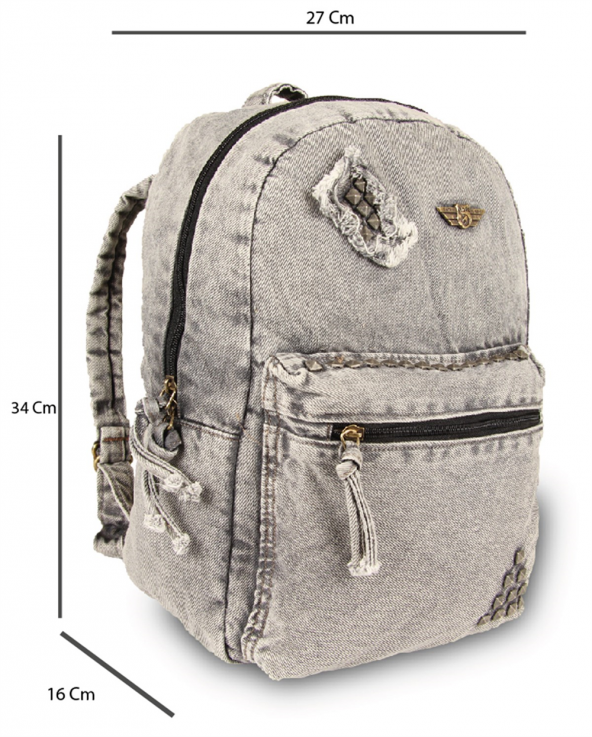 Alone Denim Kadın Sırt Çantası 5118 Sis Denim - 2