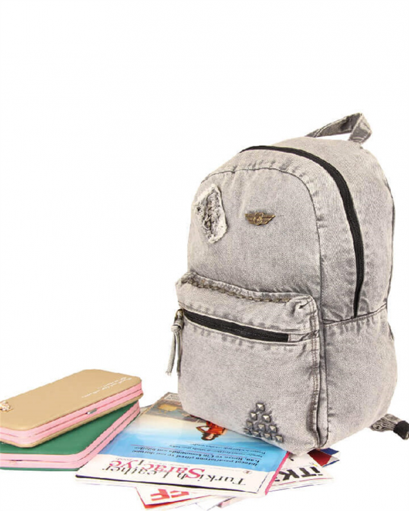 Alone Denim Kadın Sırt Çantası 5118 Sis Denim - 6
