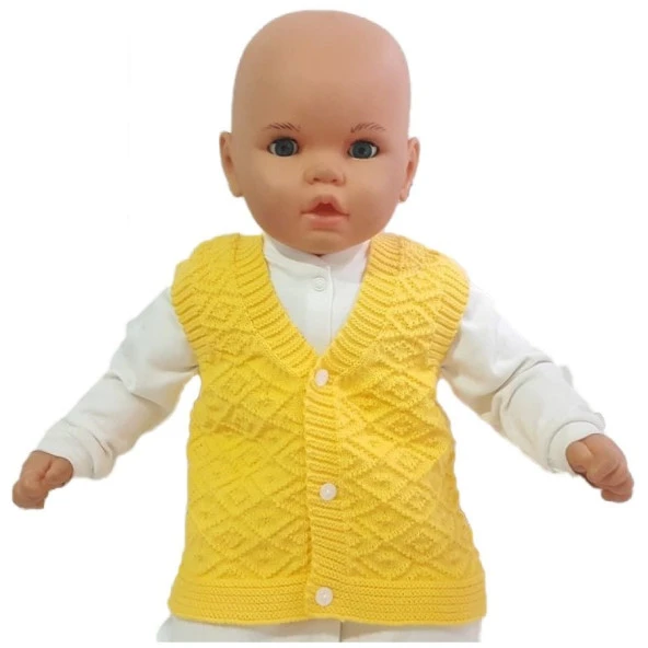 Triko Sarı Bebek Yelek