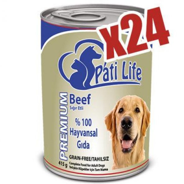 Evform Pati Life 24lü Sığır Etli Konserve Yaş Köpek Maması 415 Gr