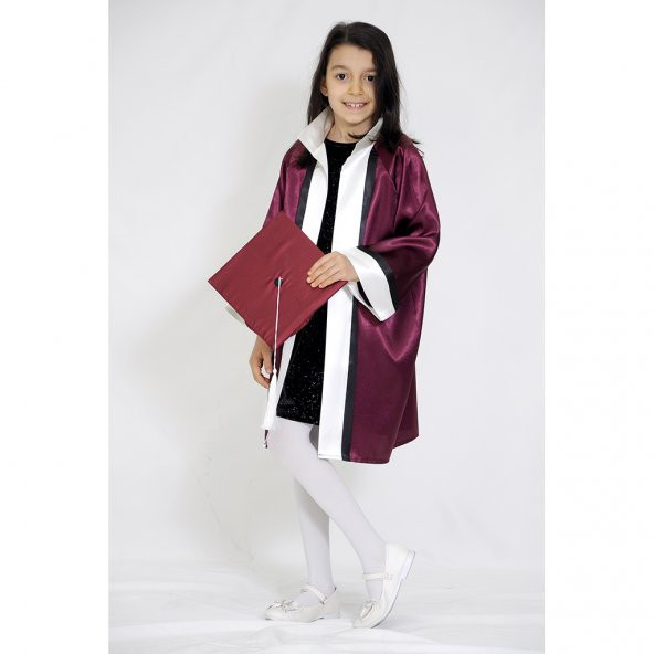 Mezuniyet Kep Cübbe Anaokul Bordo Ekru - 3