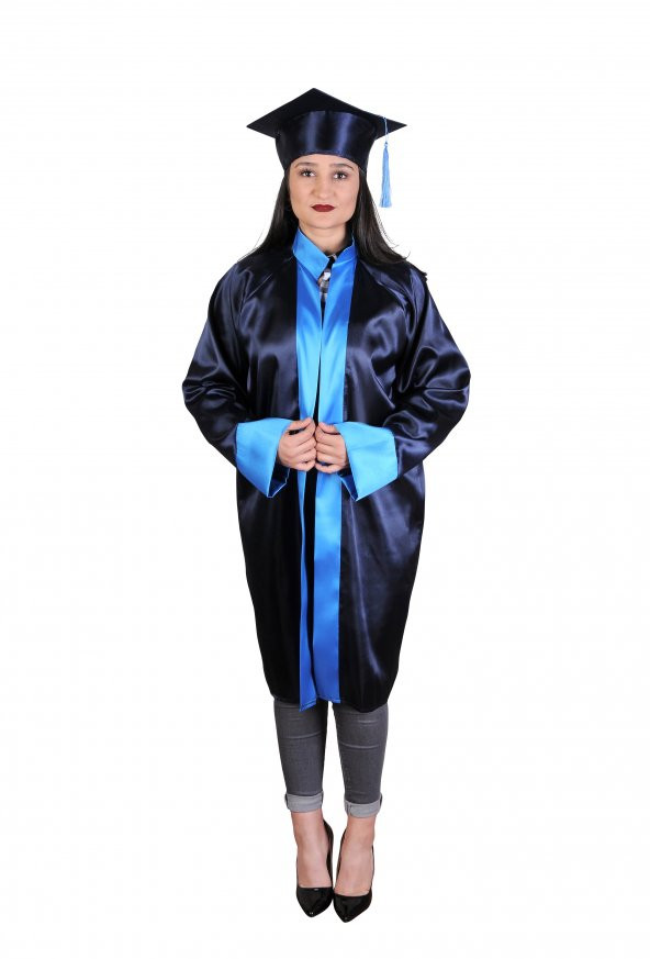 Mezuniyet Kep Cübbe Lise Lacivert Mavi - 2