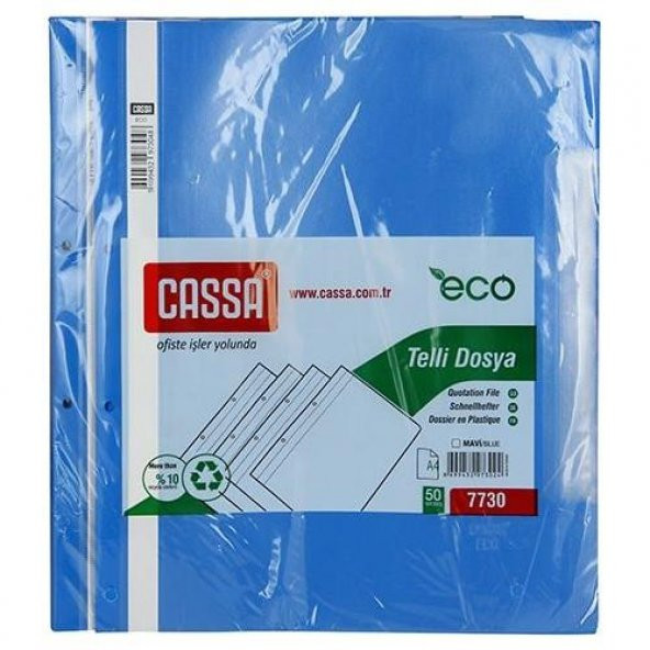 Cassa Plastik Telli Dosya Mavi 50Li 1 Paket ( 50 Adet )