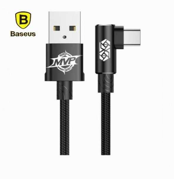 Baseus MVP Elbow Type Kablo USB  Type-C 2A 1M Siyah