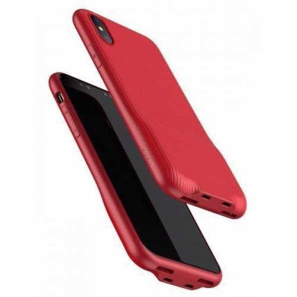 Baseus Audio Kılıf(Audio+Şarj,Double lightning) Kırmızı iPhoneX