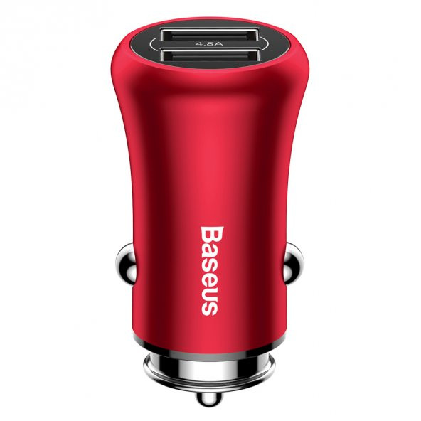 Baseus Gentleman 4,8A çift-USB Araç Şarj Cihazı Kırmızı