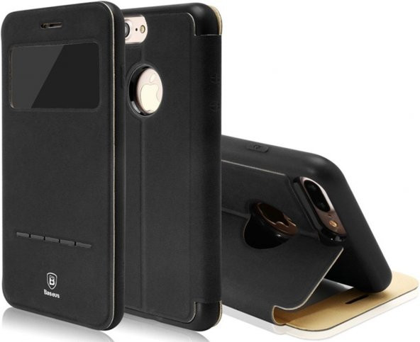Baseus Simple serisi Deri Kılıf iPhone 7 Plus / 8 Plus Siyah