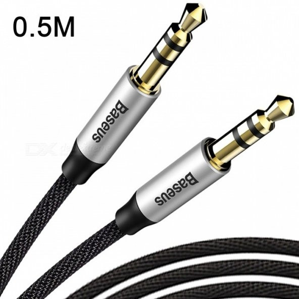 Baseus Yiven Audio Kablo M30 0,5M Gümüş+Siyah