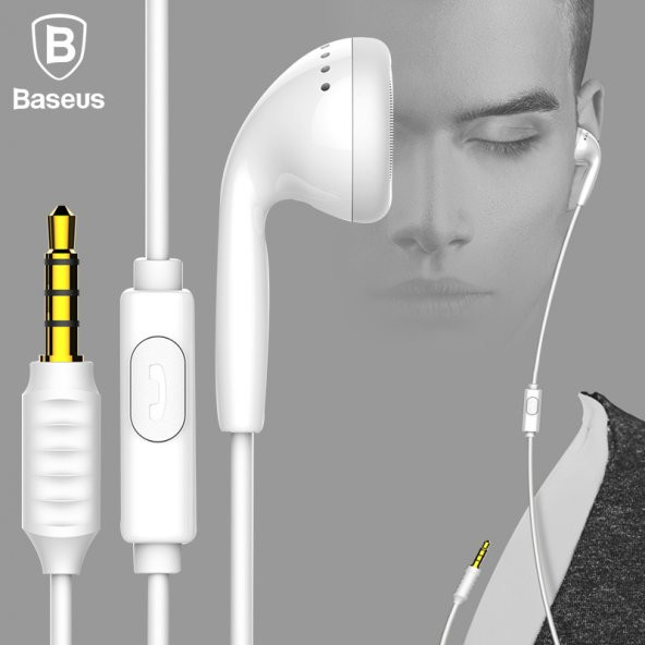 Baseus Encok One-sided Kablolu Kulaklık H09 Beyaz
