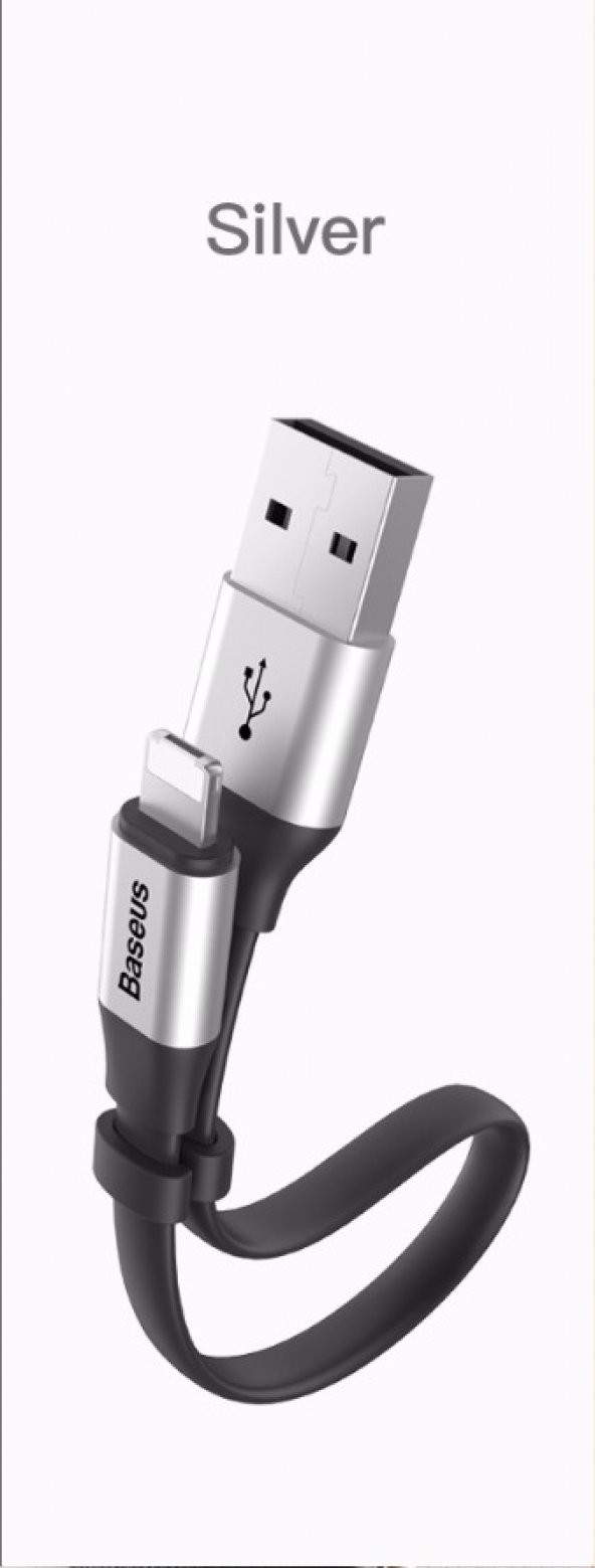 Baseus 2si 1arada Portable Kablo(Android/iOS)Gümüş
