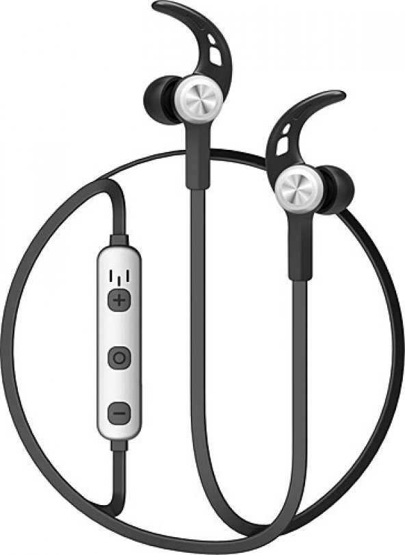 Baseus Licolor Magnet Bluetooth Kulaklık Gümüş Siyah
