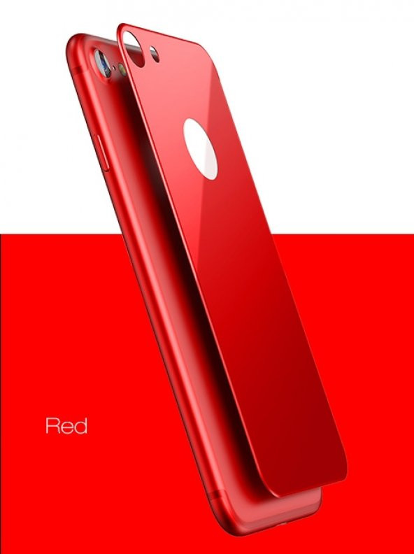 Baseus iPhone 7/iPhone 8 3D Silk-Screen Kırmızı Arka Koruyucu