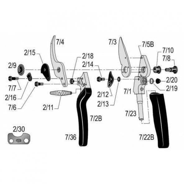 Felco 7 Budama Makası 21cm Sağ By-Pass - 2