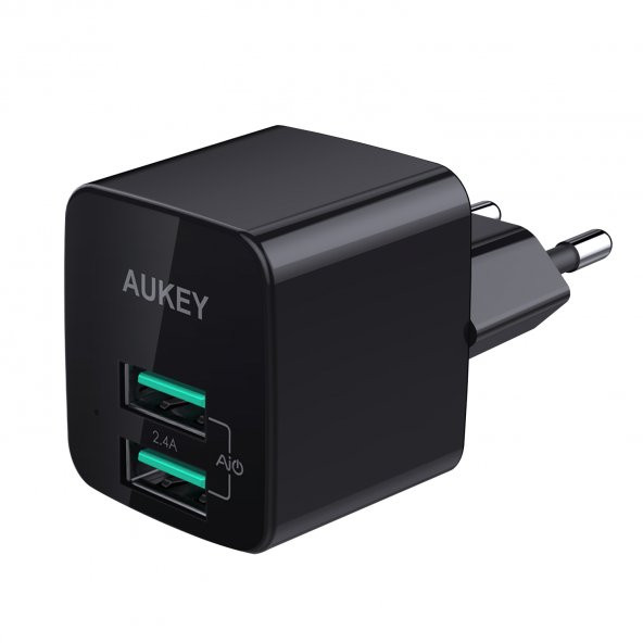 AUKEY PA-U32  Dual 2 Portlu  USB Şarj Cihazı Ai Power Akıllı Şarjlı (Siyah)