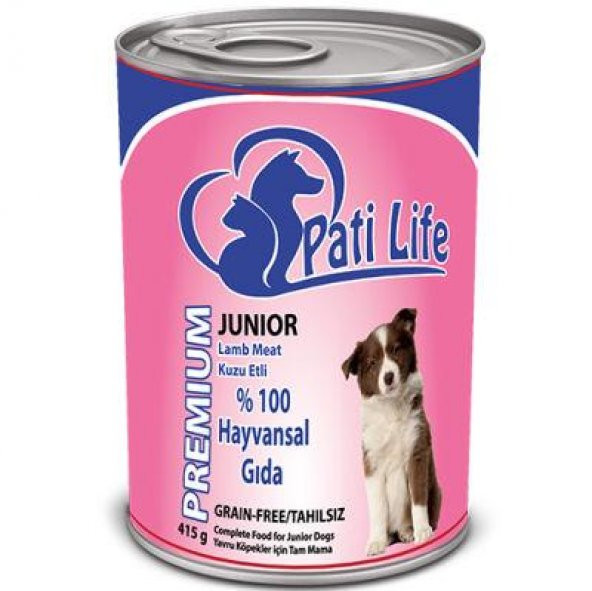 Pati Life Junior Kuzu Etli Konserve Köpek Maması 12 Adet 415 Gr