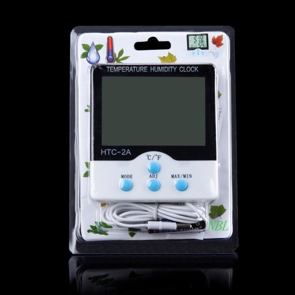 HTC-2A Dijital Termometre Isı Sıcaklık Nem Ölçer İç ve Dış Mekan Oda Çocuk Odası