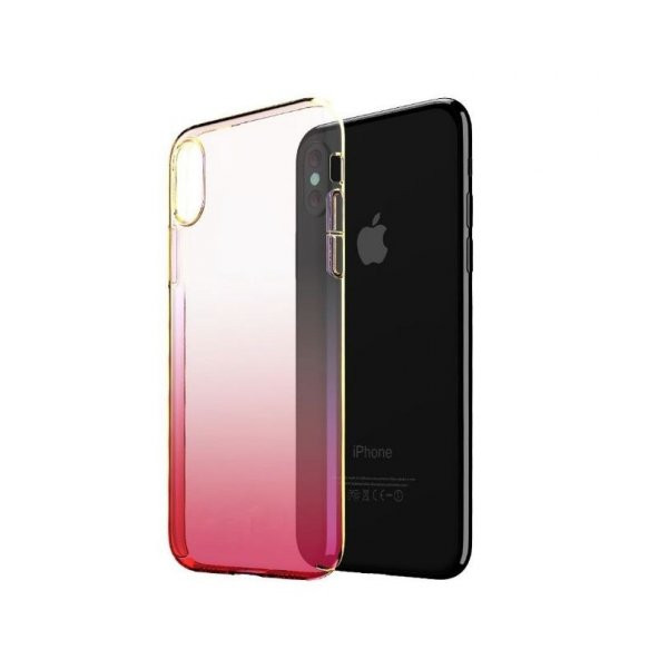 iPhone X Kılıf Transparan Renkli Sert Kapak  + Nano Ekran Koruyucu