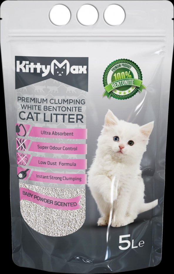Kittymax Premium Bentonit Kedi Kumu 5lt Pudralı (Net)