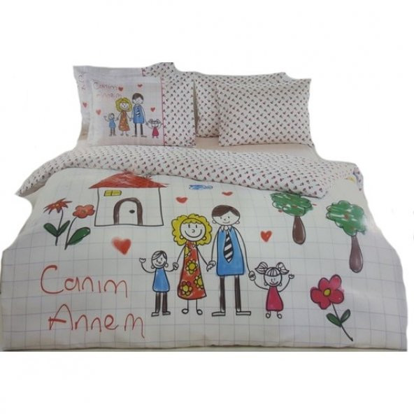 Özdilek Canım Annem (ÇİFT TARAFLI) Çift Kişilik Nevresim Takımı