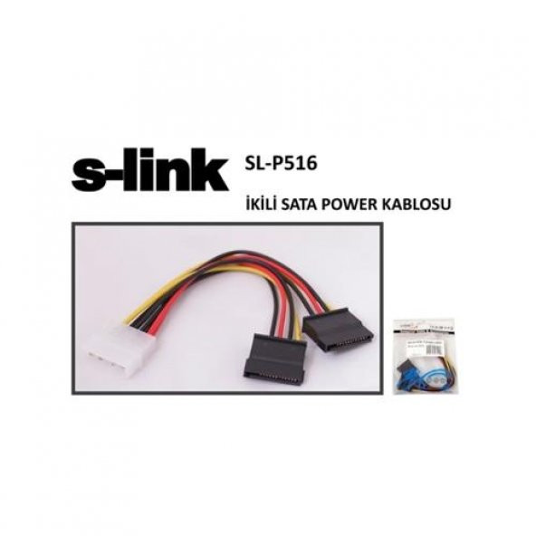 S-link SL-P516 İkili Sata Power Kablo