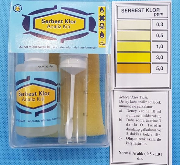 Su Test Analizi Serbest Klor Kiti Klor Analizi 0.1 Ppm 5 Ppm - 4