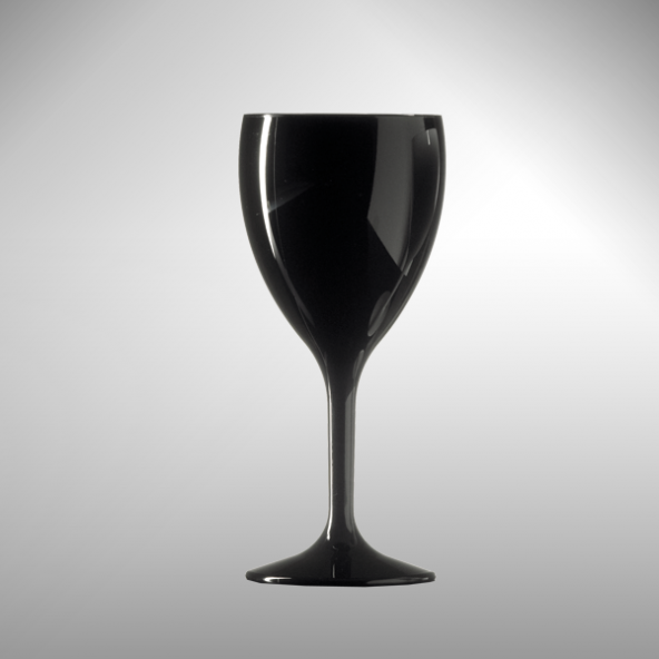 Polikarbonat Premium Kırılmaz Şarap Bardağı Siyah 312 ml 12 adet