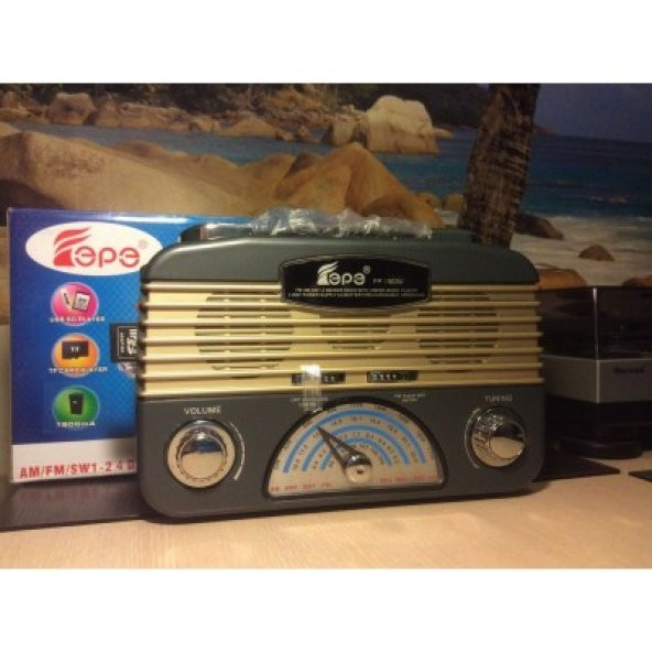 Nostalji Görünümlü Led Işıldaklı Fm Radyo-Usb TF Card Müzik Player