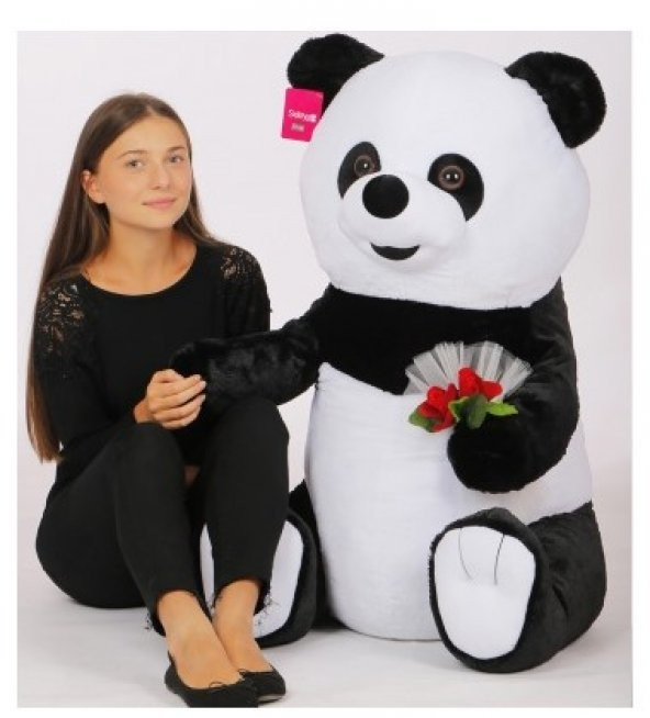 Panda Çiçekli 100 CM Peluş Oyuncak