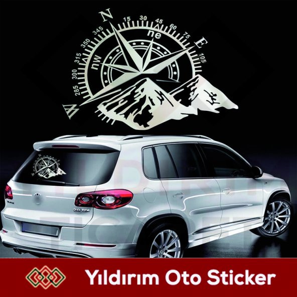 Pusula Dağ Off Road Oto Sticker, Araba Sticker-Hediyeli Ürün