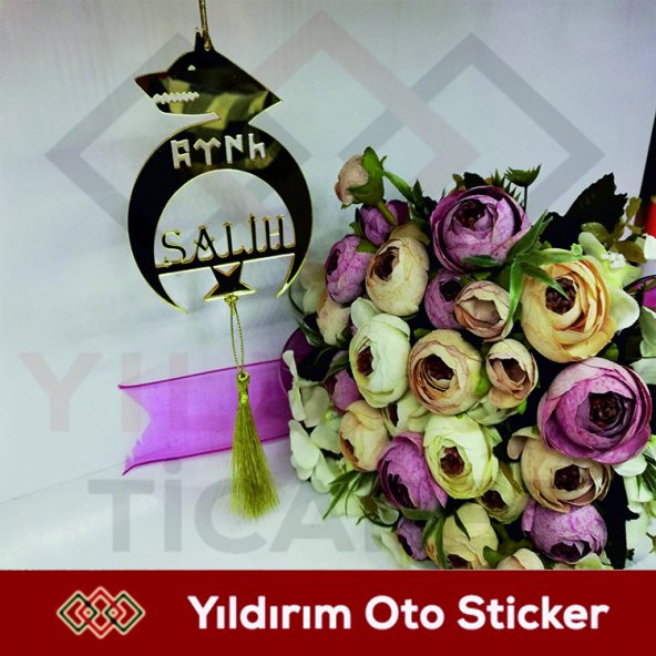 Kişiye Özel Ay Yıldız Ve Bozkurt Pleksi Araba Dikiz Aynası Süsü - 1