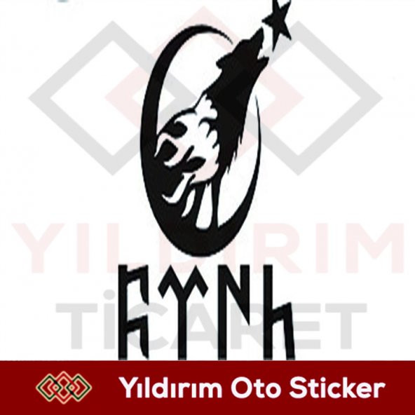GÖKTÜRKÇE TÜRK YAZISI, AY YILDIZ VE KURT STİCKER - 1